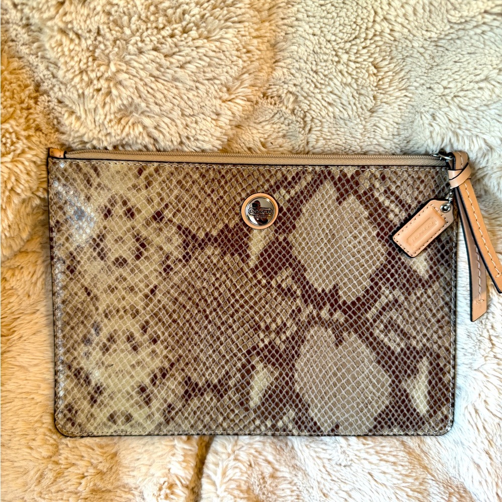 Coach Clutch Python Print Leather - image 1